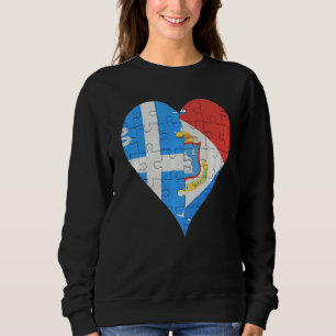 Martiniquais Sint Maartener Flag Heart Sweatshirt