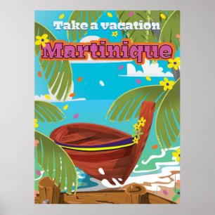 Martinique Cartoon travel poster