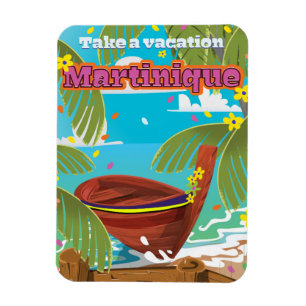 Martinique Cartoon travel poster Magnet