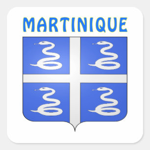 Martinique Coat Of Arms Square Sticker