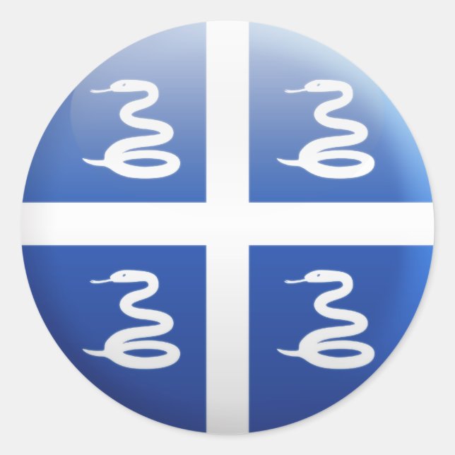 Martinique Flag Classic Round Sticker (Front)