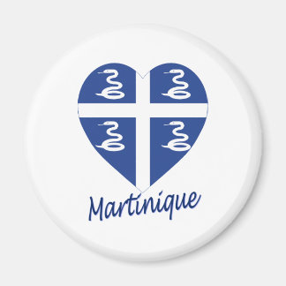 Martinique Flag Heart Magnet
