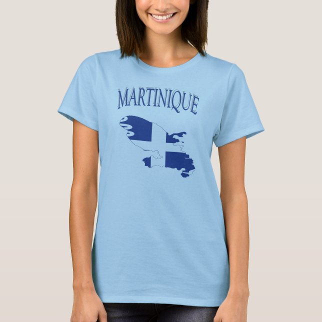 Martinique Flag Map T-Shirt (Front)