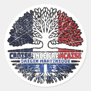 Martinique Martinican French France Tree Roots Classic Round Sticker