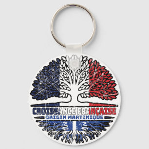Martinique Martinican French France Tree Roots Key Ring