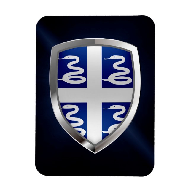 Martinique Metallic Emblem Magnet (Vertical)