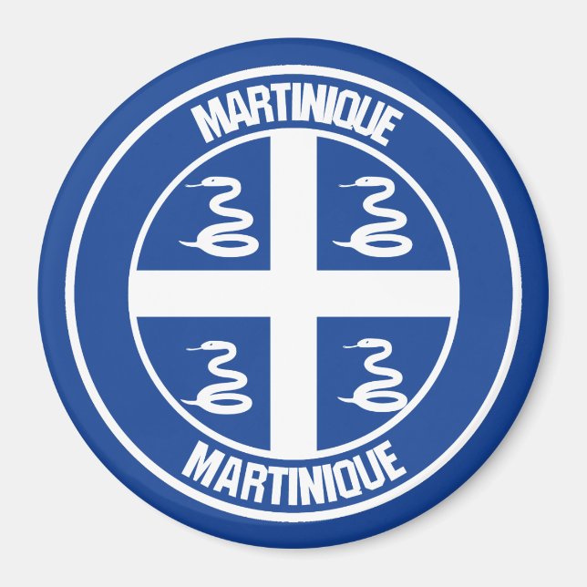 Martinique Round Emblem Magnet (Front)