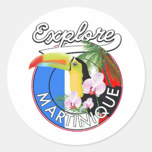 Martinique Travel logo Classic Round Sticker
