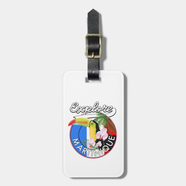 Martinique Travel logo Luggage Tag (Front Vertical)
