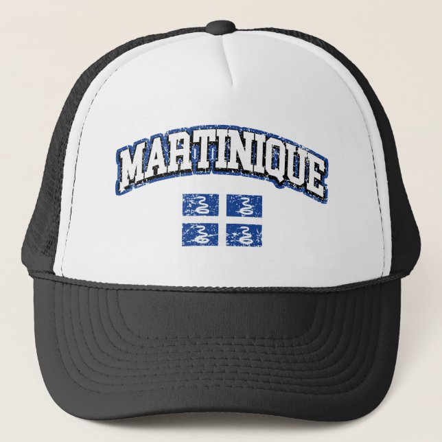 Martinique Vintage Flag Trucker Hat (Front)