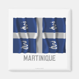 Martinique waving flag with name magnet