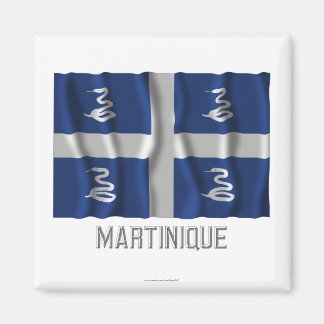 Martinique waving flag with name magnet