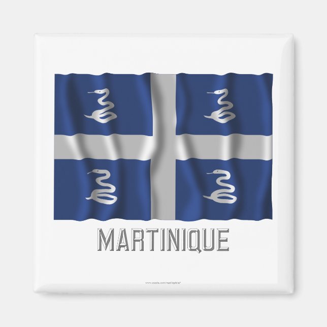 Martinique waving flag with name magnet (Front)