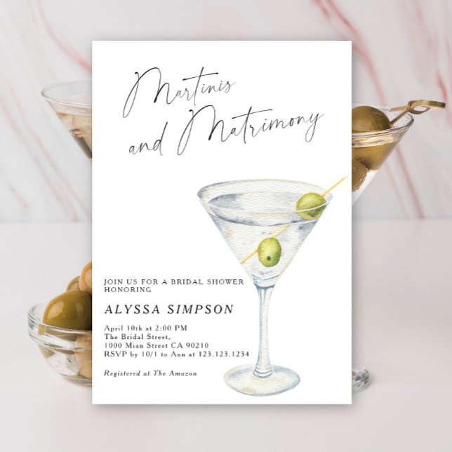 Martinis and Matrimony Bridal Shower Invitation (Creator Uploaded)