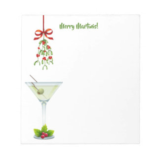 Martinis and Mistletoe Christmas Notepad