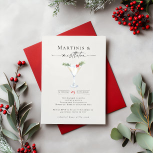 Martinis and Mistletoe Holiday Cocktail Party Invitation