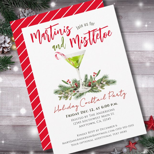 Martinis and Mistletoe Holiday Cocktail Party    Invitation (Creator Uploaded)