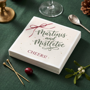 Martinis and Mistletoe Holiday Party Napkin