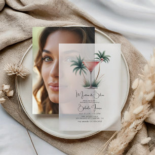 Martinis & Bikinis Coastal Bachelorette Party Vellum Invitations