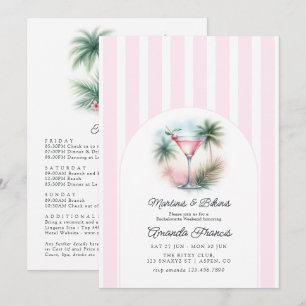 Martinis & Bikinis Tropical Bachelorette Weekend Invitation