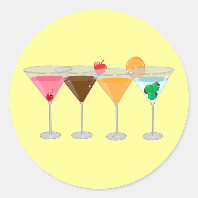 MARTINIS CLASSIC ROUND STICKER (Front)