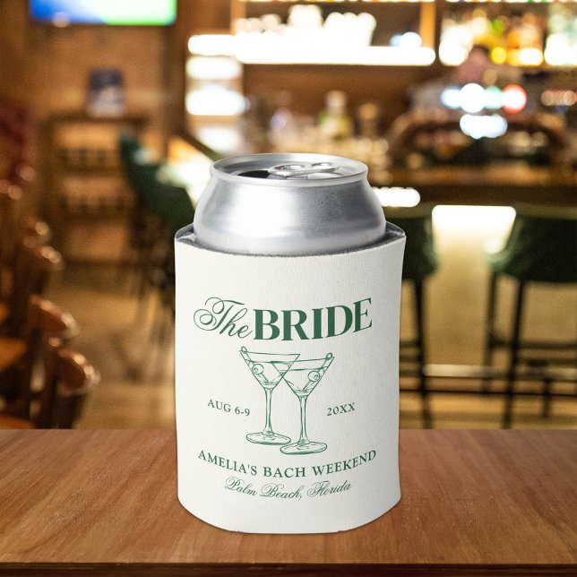 Martinis & Matrimony Bachelorette Bride Can Cooler (Creator Uploaded)