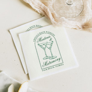 Martinis & Matrimony Bachelorette Weekend Napkin
