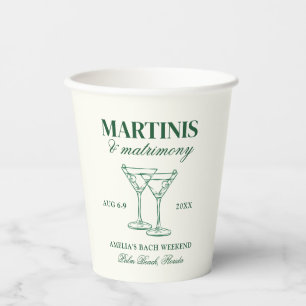 Martinis & Matrimony Bachelorette Weekend Paper Cups