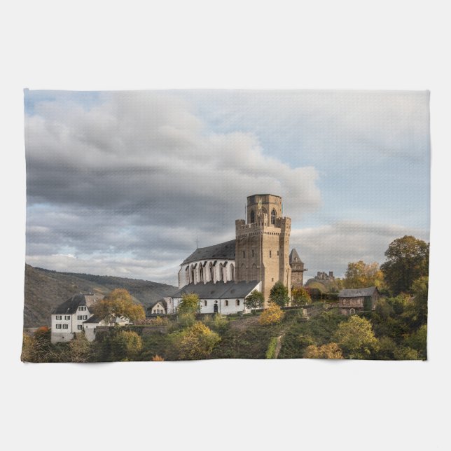 Martinskirche Oberwesel Tea Towel (Horizontal)