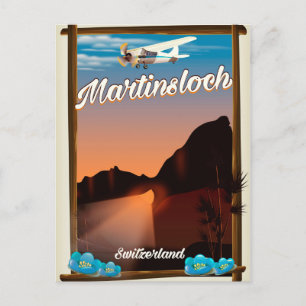 Martinsloch Switzerland travel poster Postcard