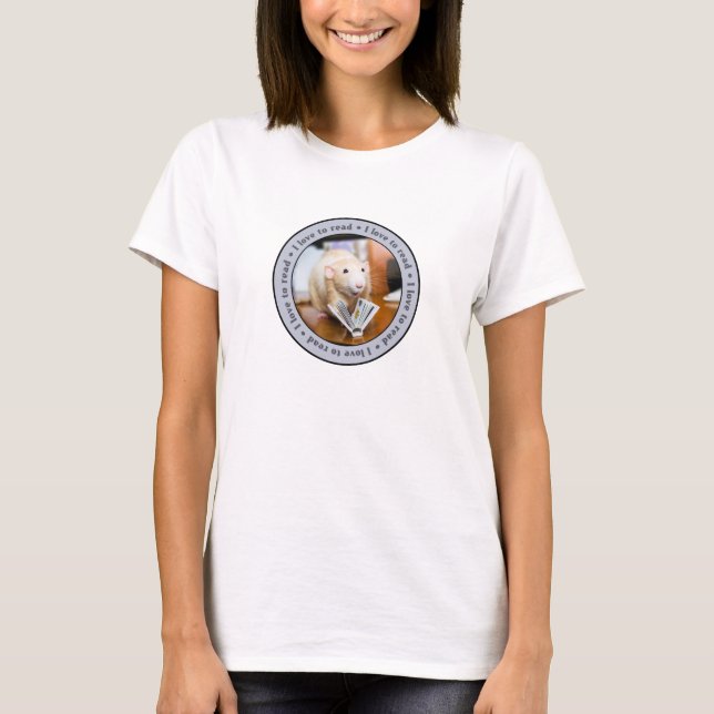 Marty Mouse "I Love to Read" T-shirt (womens) (Front)