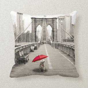 Marty Mouse in Brooklyn Bridge Pillow