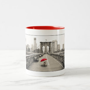 Marty Mouse on the Brooklyn Bridge Mug - Red