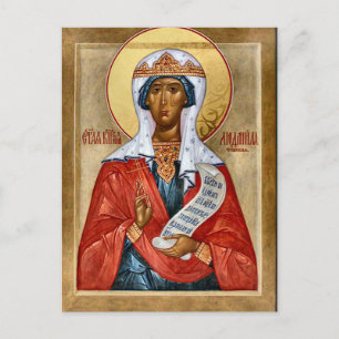 Martyr St. Ludmila Orthodox Christian Icon Postcard