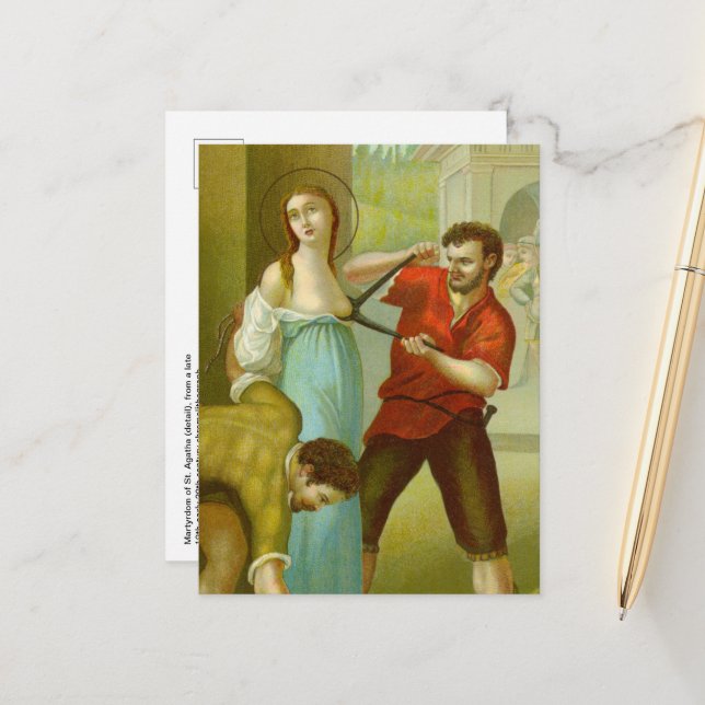 Martyrdom of St. Agatha (M 003) Postcard #2 (Front/Back In Situ)