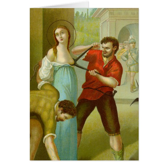 Martyrdom of St. Agatha (M 03) Blank Greeting Card (Front)