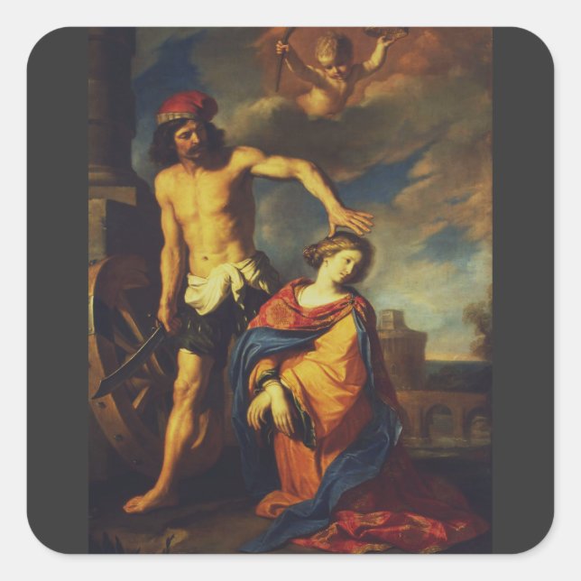 Martyrdom of St. Catherine Sacred Fine Art Collect Square Sticker (Front)