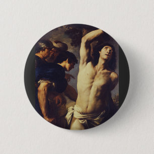 Martyrdom of St Sebastian by Andrea Vaccaro 6 Cm Round Badge