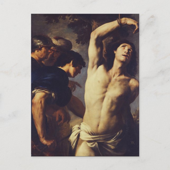 Martyrdom of St Sebastian by Andrea Vaccaro Postcard (Front)
