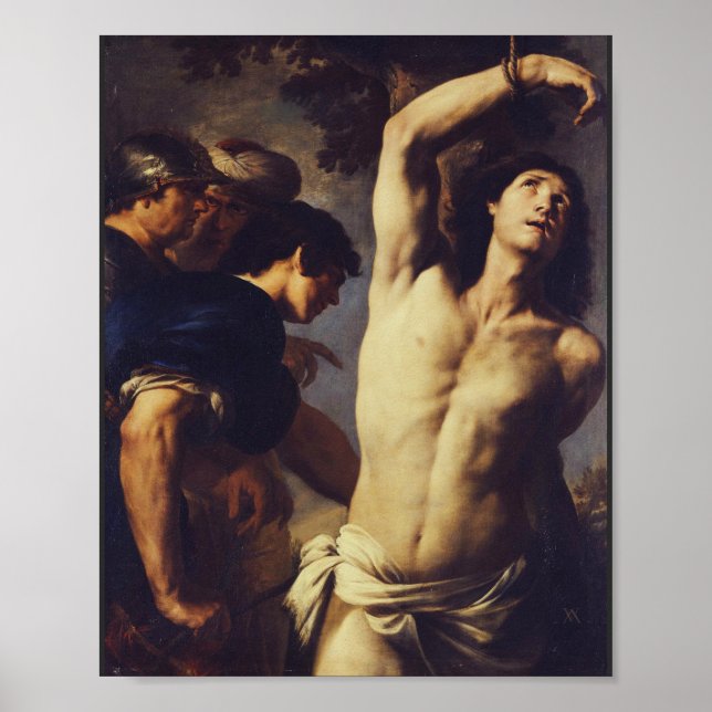 Martyrdom of St Sebastian by Andrea Vaccaro Poster (Front)