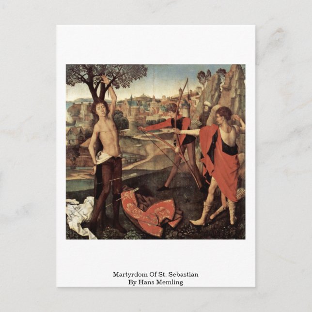 Martyrdom Of St. Sebastian By Hans Memling Postcard (Front)