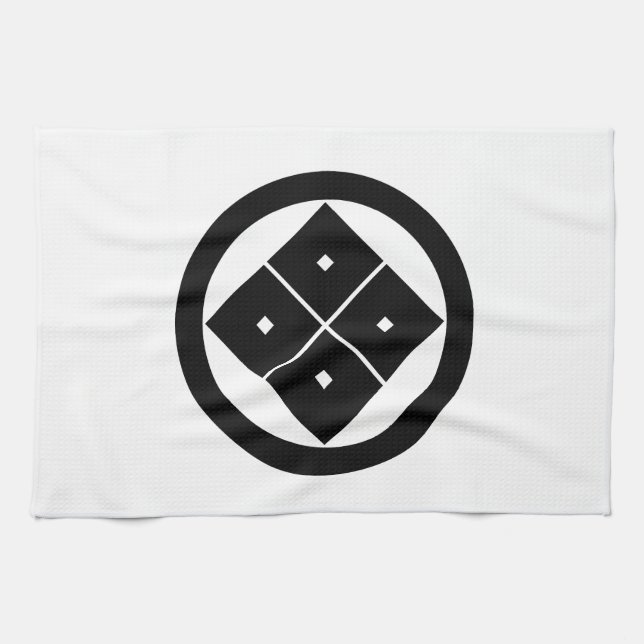 Maru ni Sumitate Yotsume Tea Towel (Horizontal)