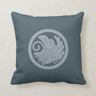Maruni Tsuta & Agehacho Japanese Mon Family Crests Cushion