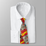 Marvel Comics Hero Group Pattern Tie<br><div class="desc">This Marvel Comics pattern features the retro logo and the heroes Captain America,  Thor,  Spider-Man,  Hulk,  and Daredevil grouped together atop various retro comic book pages.</div>