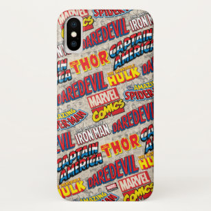 Marvel Comics Titles Pattern Case-Mate iPhone Case