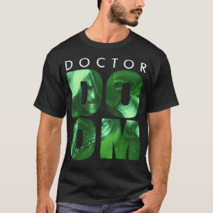 Marvel Doctor Doom Large Stacked Portrait Fill Tex T-Shirt