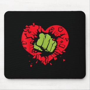 Marvel Hulk Smash Heart Valentines Day Mouse Pad