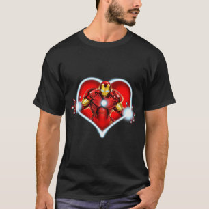 Marvel Iron Man Heart Blaster Glow Valentine Graph T-Shirt
