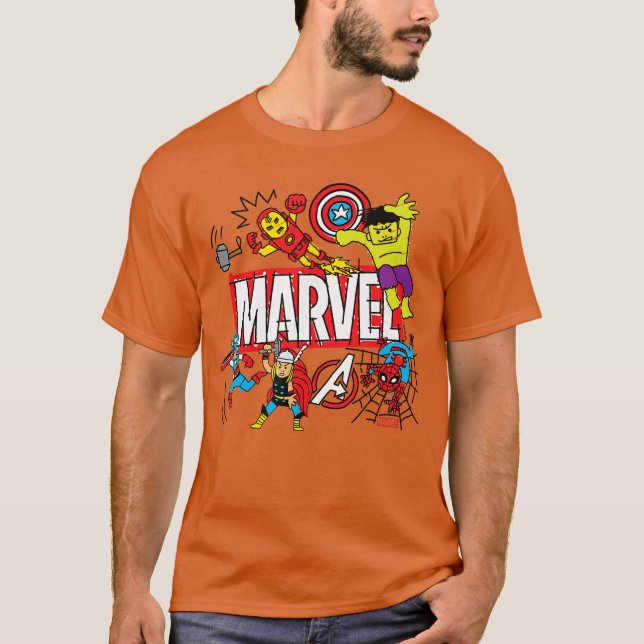 Marvel Sketch retro T-Shirt (Front)
