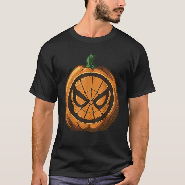 Marvel Spider Man Halloween Pumpkin  T-Shirt (Front)